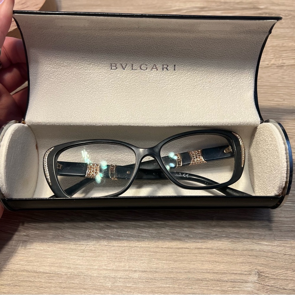 BVL BVLGARI eyewear black and gold frames they still have the prescription